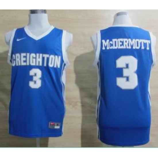 Creighton Bluejays Doug McDermott 3 College Basketball Jersey  Royal Blue